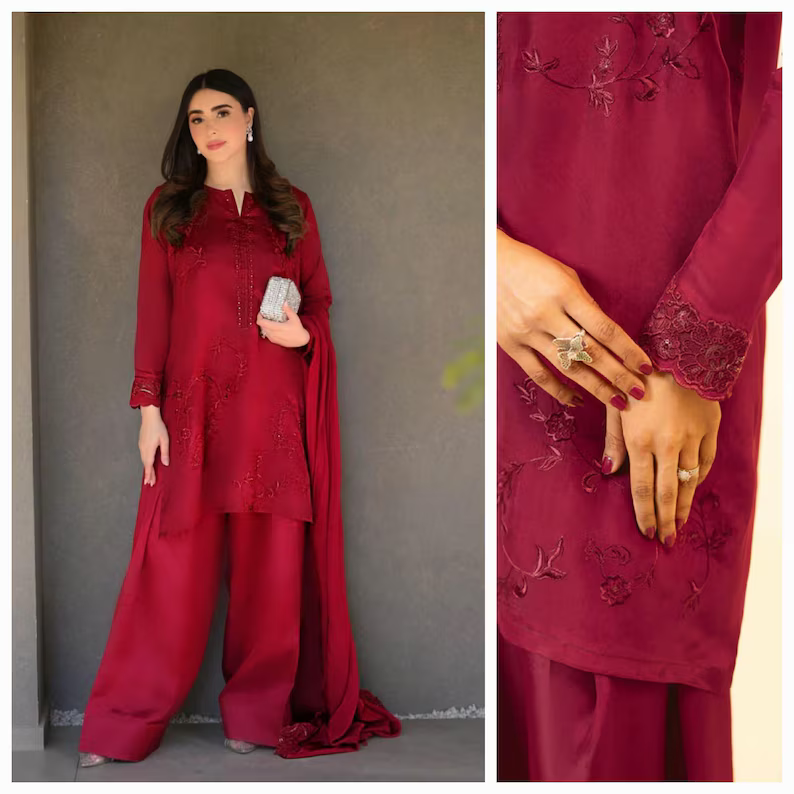 3pc Farshi shalwar suit Pakistani Indian Bangladeshi desi eastern designer wear shalwar kameez dress - Image 3