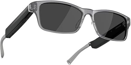 Amazon Echo Frames (newest model) + Echo Show 8 (newest model), Smart Glasses with Alexa, Modern Rectangle frames in Charcoal Gray with polarized sunglass lenses - Image 2