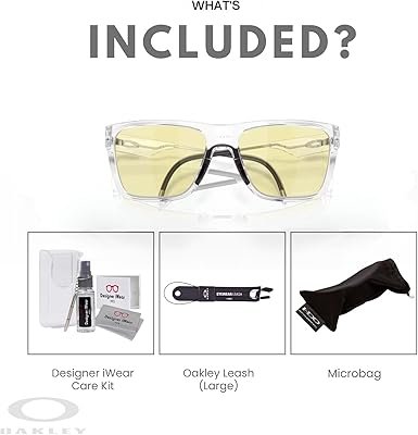 Oakley NXTLVL OO9249 Gaming Collection Rectangle Blue Light Blocking Glasses for Men Leash + Designer iWear Kit - Image 5