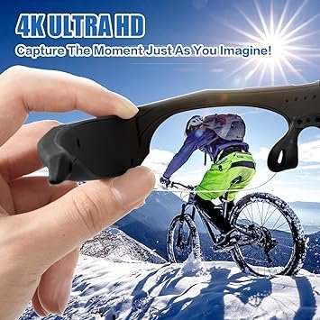 4K HD Sport Camera with WiFi, Camera Sunglasses with UV400 Protection Polarized Lenses+Clear/Yellow Lens for Outdoor Sports Supports iOS&Android (64GB TF Card Included) - Image 3