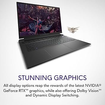 Alienware M18 R2 Gaming Laptop - 18 QHD+ 165Hz 3ms Display, Intel Core i9-14900HX, 32GB DDR5 RAM, 1TB SSD, NVIDIA GeForce RTX 4080 12 GB GDDR6, Windows 11 Home, Onsite Service - Dark Metallic Moon - Image 4