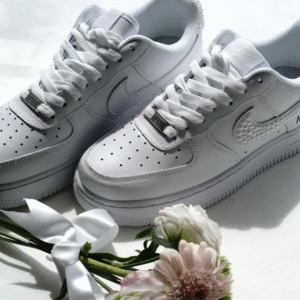 Wedding Personalized Sneakers • Prom • Graduation Pearl Crystal Bridal Shoes • Air Force 1 AF1 White Wedding Bling Sneakers • NK_01