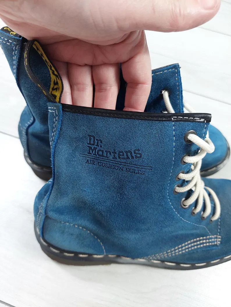 Dr.Martens 9350 Blue vintage, Waxy Suede 8 Hole, Made in England Size 9US 39-40EUR 25,5cm - Image 5