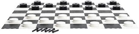 MEGACHESS Giant Chess Set - 37 inch King, with Giant Checkers Set and Giant Plastic Chess Board