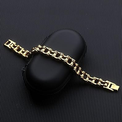 18k Gold Men's Chain Cool Hip-Hop Bracelet, Fashionable Bracelet, Tough Guy Style, Punk Style, Holiday Gift - Image 3