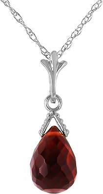 Galaxy Gold GG 14k Solid Gold Jewelry Set: Natural Briolette Garnet Pendant Necklace and Dangle Earrings - Image 2