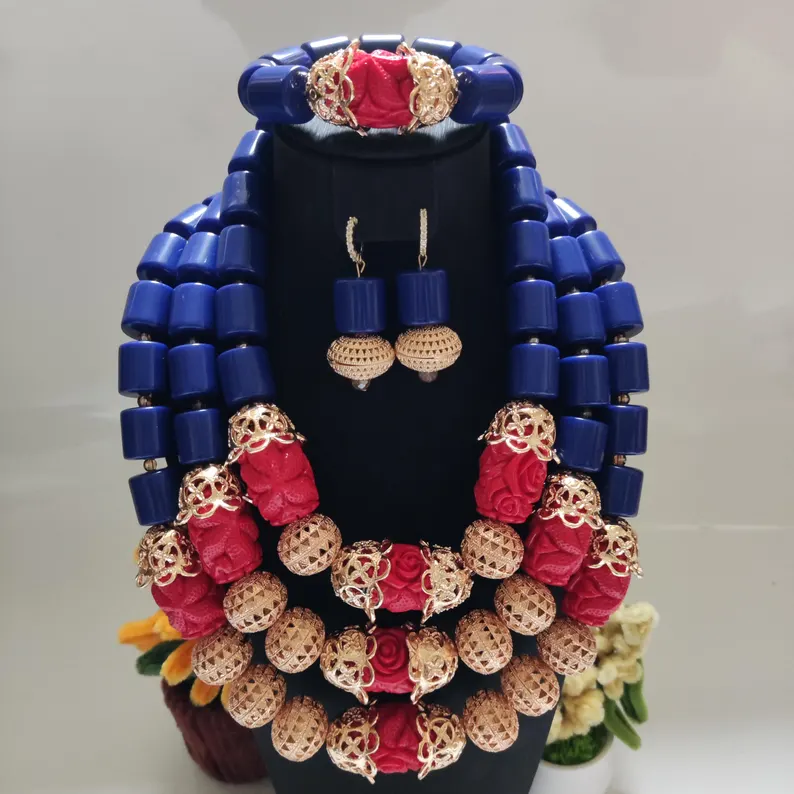 Classic Nigerian Wedding Necklace jewelry set, Bridal jewelry set,Bride jewelry set