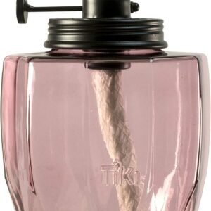 TIKI Adjustable Flame 64" Glass Torch – Pink Decorative Lighting for Outdoor Lawn, Patio & Garden | Includes Snuffer & Long-Lasting Wick | Weather-Resistant Design