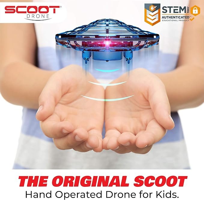 Force1 Scoot Hand Operated Drone for Kids or Adults - Hands Free Motion Sensor Mini Drones, Easy LED Indoor Rechargeable UFO Toy Flying Orb Ball Drone Toys for Boys and Girls (Blue) - Image 2