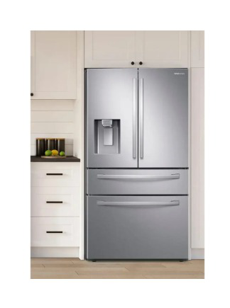 Samsung - 28 Cu. Ft. 4-Door French Door Smart Refrigerator with FlexZone Drawer - Stainless Steel - Image 2