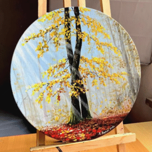 Original Natural Textured Tree Wall Art Round Wall Art