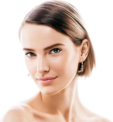 Sterling Silver Irregular Design Hoop Earrings for Women, 1ct VVS1 D-color Round Cut Diamond Earrings, Ideal Gifts for Her