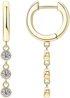 Sterling Silver Irregular Design Hoop Earrings for Women, 1ct VVS1 D-color Round Cut Diamond Earrings, Ideal Gifts for Her - Image 2