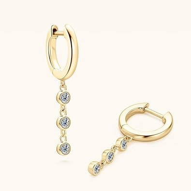 Sterling Silver Irregular Design Hoop Earrings for Women, 1ct VVS1 D-color Round Cut Diamond Earrings, Ideal Gifts for Her - Image 3