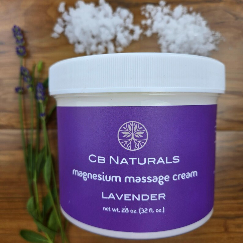 Lavender Massage Cream with Magnesium (32 fl oz) to Relieve Muscle Aches & Pains, Promote Relaxation, Improve Sleep, with Essential Oil - Image 2