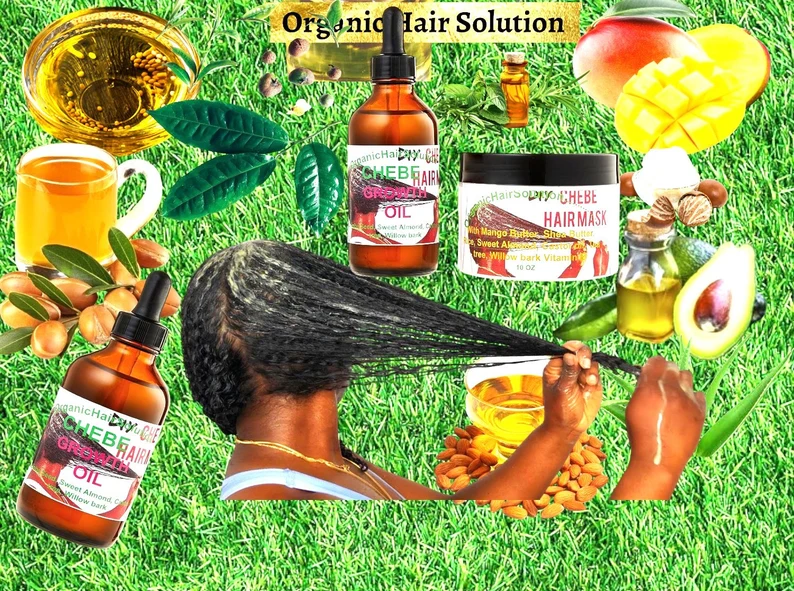 Organic Hair Solution-CHEBE Hair Growth Set-With mint rosemary castor tea tree for Scalp & Hair Strengthening-For Stronger Thicker Hair - Image 2