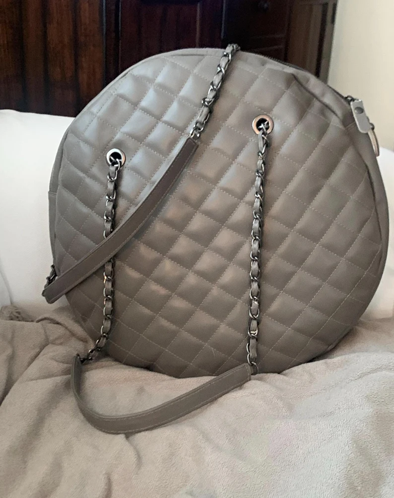 Diamonds Style Round Genuine Leather Shoulder Bag, Quilted Elegant Large Bag, Minimalist Round Bag, Women Handbag, Eternal Fashion Bag