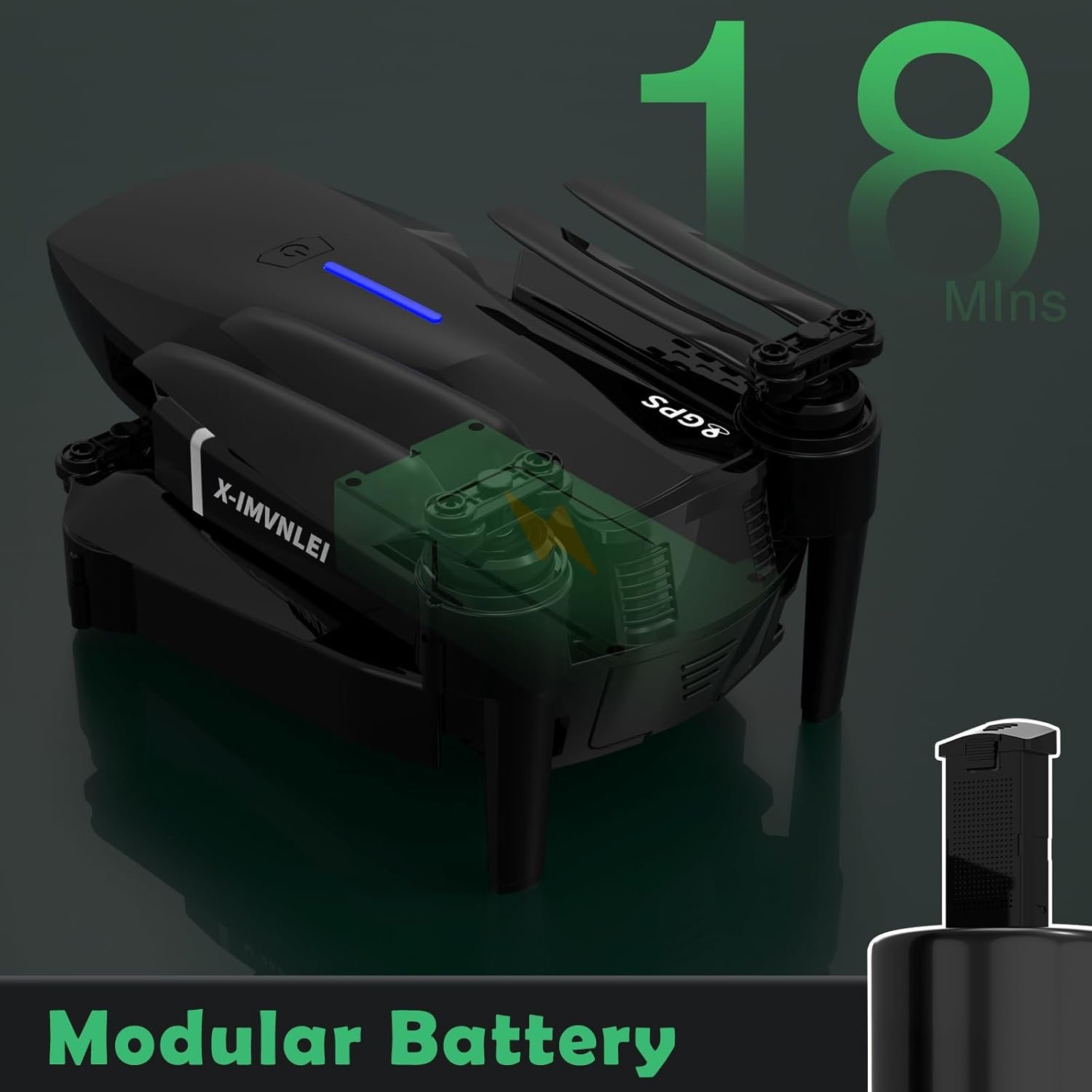 X9 4K GPS Drone with Camera, Foldable FPV RC Quadcopter | For Adults Beginners, Optical Flow Positioning, Auto Return & Follow Me, Trajectory Flight, 3D Flip, Modular Batteries - Image 2