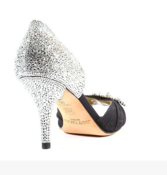 Jimmy Choo Women's Shoes Crepe De Chine Crystalized Peep-Toe Sandals (JCWCRY08)Jimmy Choo Women's Shoes Crepe De Chine Crystalized Peep-Toe Sandals (JCWCRY08) - Image 3