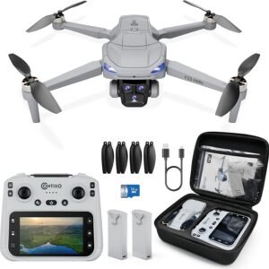 Contixo F23 GPS Drone With Camera, 46 Min Flight Time, 4.5" Screen Remote, Follow Me, Waypoints, 5GHz FPV Transmission, Return to Home, Hand Gestures, Orbit Mode Foldable Drones For Teens & Adults