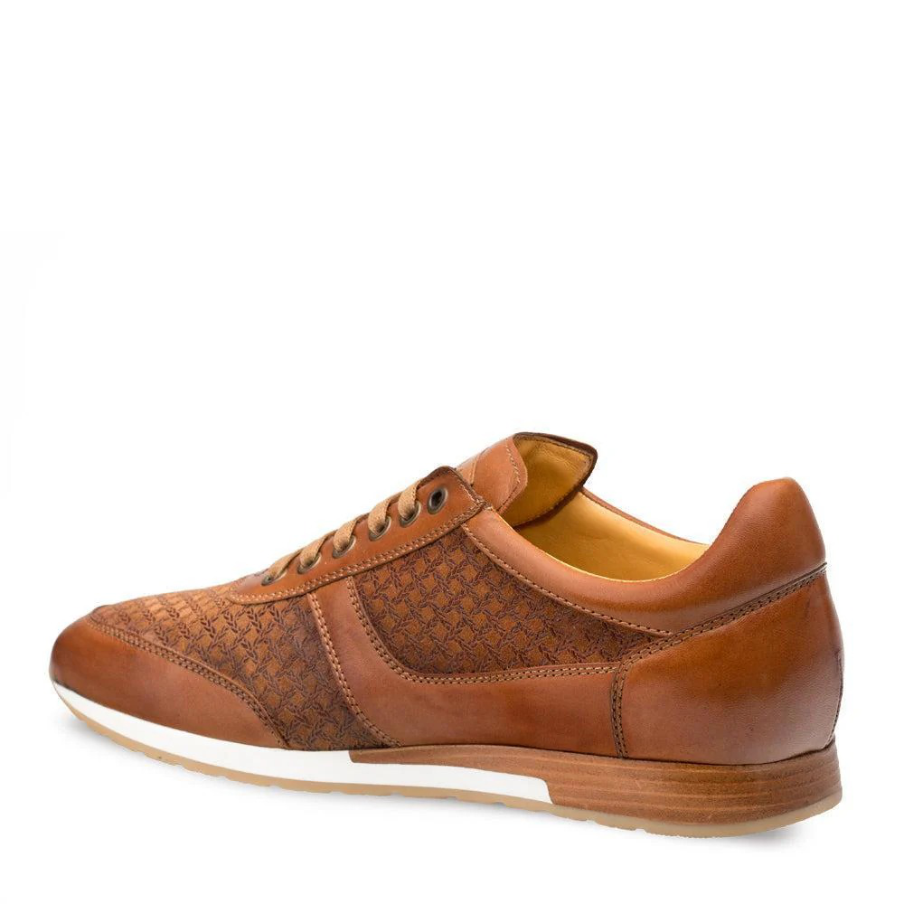 Mezlan 9463 Maxim Men's Designer Shoes Tan Suede / Calf-Skin Leather Sneakers (MZ3497) - Image 2