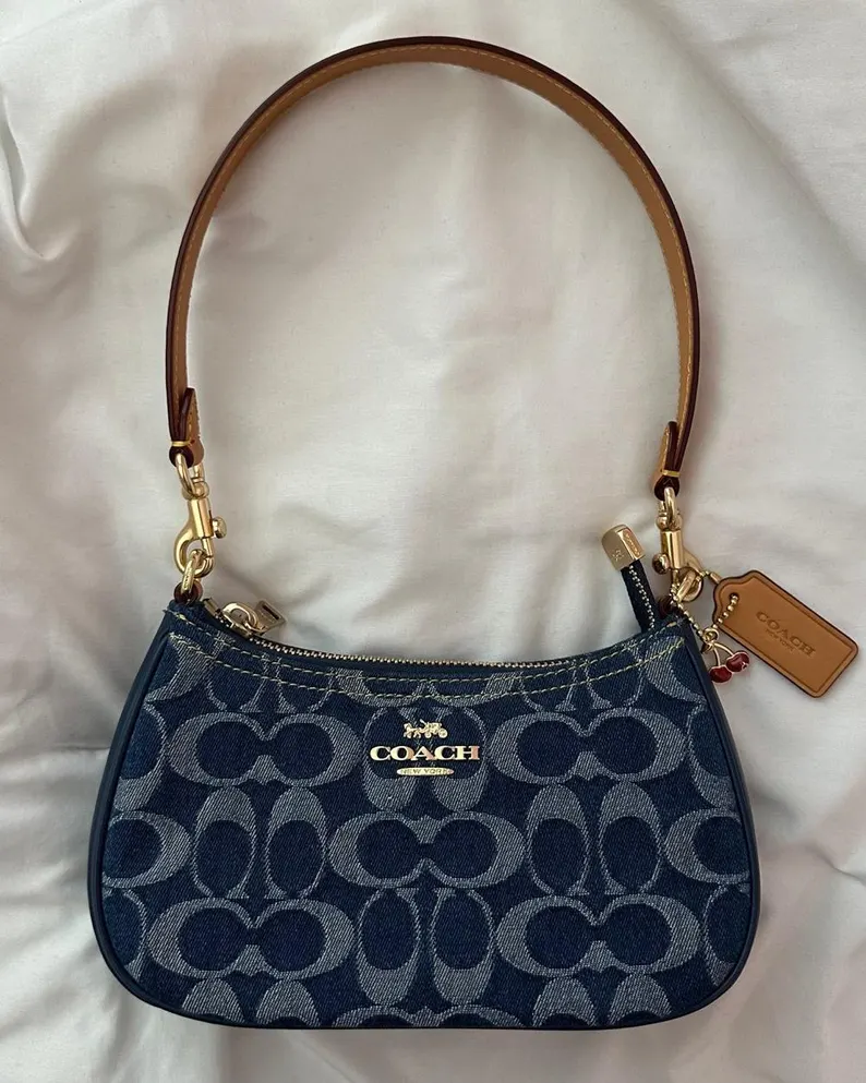 Coach denim Authentic Teri signature canvas purse