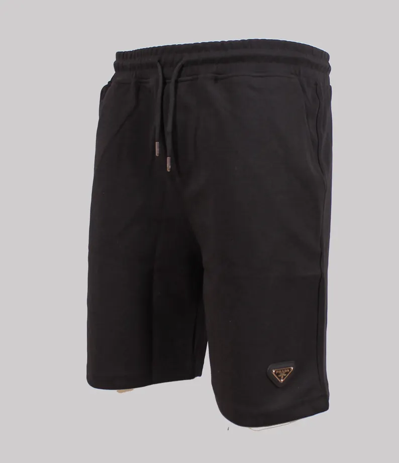 Vintage Men Sport Set Cotton t-shirt + shorts with Logo in Black Tracksuit - Image 3