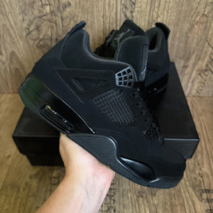 Custom Hand-Painted Jordan 4 Black Cat – Unique, One-of-a-Kind Design, Custom Sneakers, Personalized Art, Perfect Gift