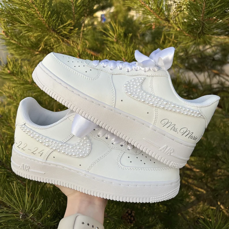 Wedding Personalized Sneakers For The Bride / Air Force 1 Unique Wedding GiftQuality